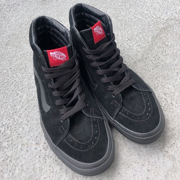 vans sk8 hi black suede